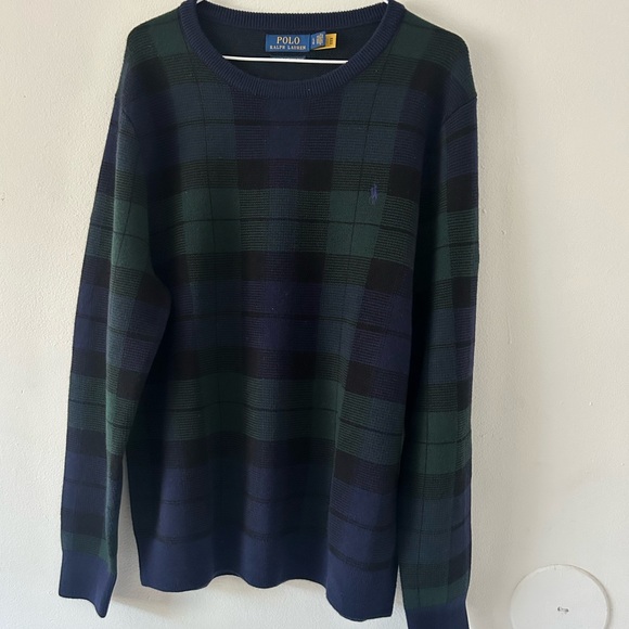 NWOT Polo Ralph Lauren Plaid Washable Wool Sweater - Picture 4 of 9